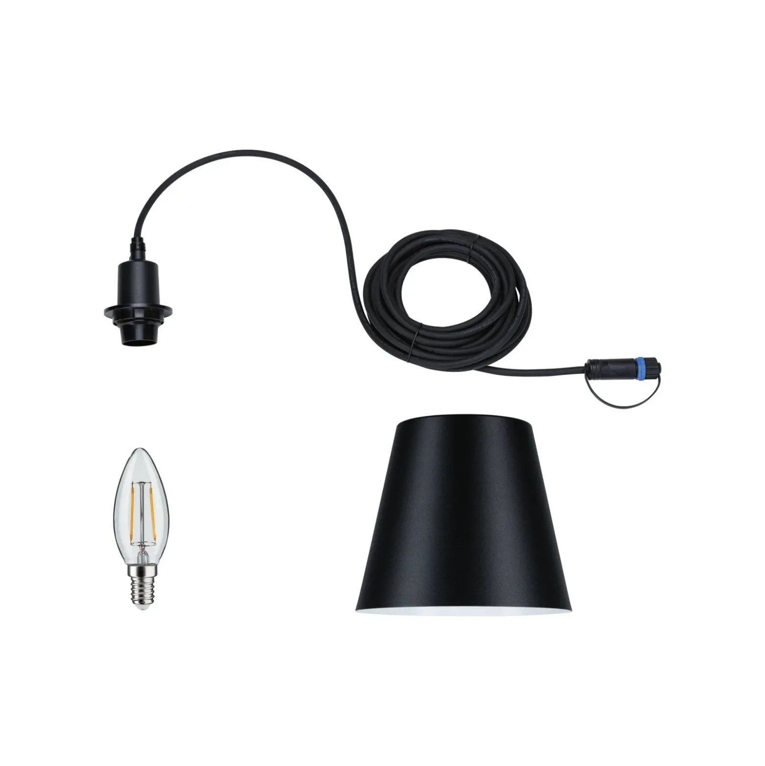 Lámpara colgante Paulmann Plug & Shine Kofia, antracita, IP44