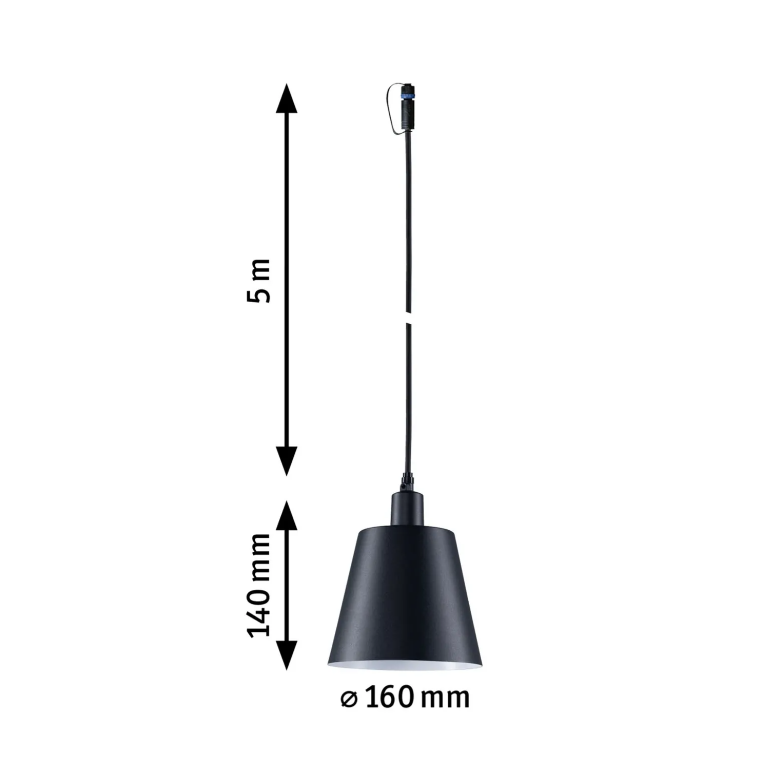 Lámpara colgante Paulmann Plug & Shine Kofia, antracita, IP44