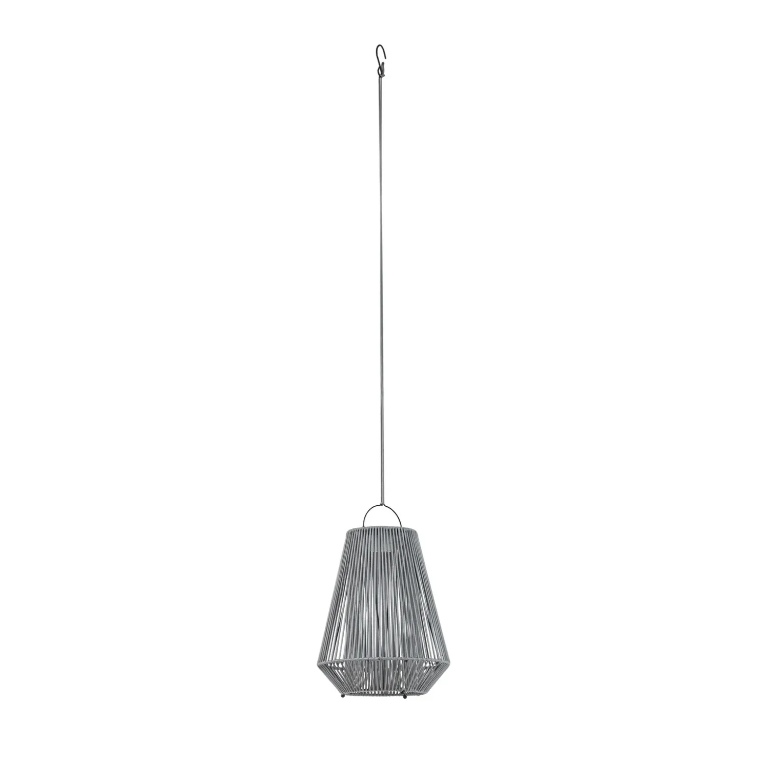 Lámpara colgante solar LED Lindby Austas, gris, Ø 32 cm, USB, IP54