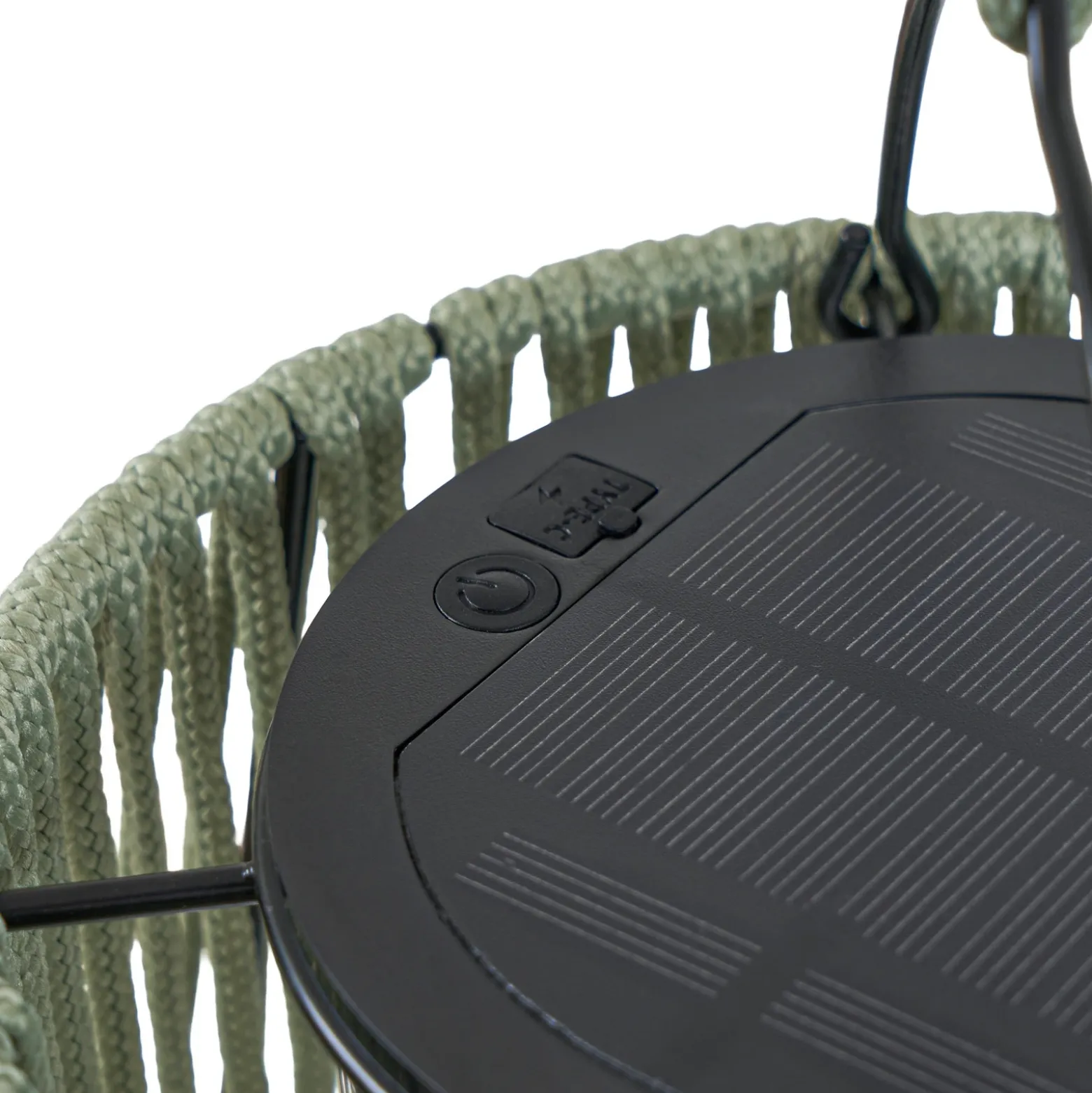 Lámpara colgante solar LED Lindby Austas, verde, Ø 32 cm, USB, IP54