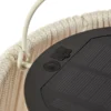 Lámpara colgante solar LED Lindby Austas, beige, Ø 50 cm, USB, IP54
