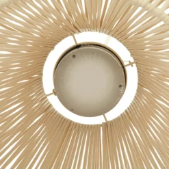 Lámpara colgante solar LED Lindby Austas, beige, Ø 50 cm, USB, IP54