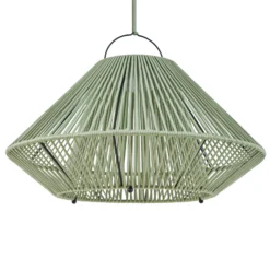 Lámpara colgante solar LED Lindby Austas, verde, Ø 50 cm, USB, IP54