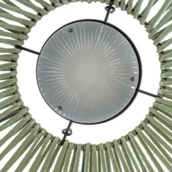 Lámpara colgante solar LED Lindby Austas, verde, Ø 50 cm, USB, IP54