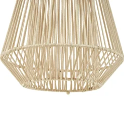 Lámpara colgante solar LED Lindby Austas, beige, Ø 32 cm, USB, IP54