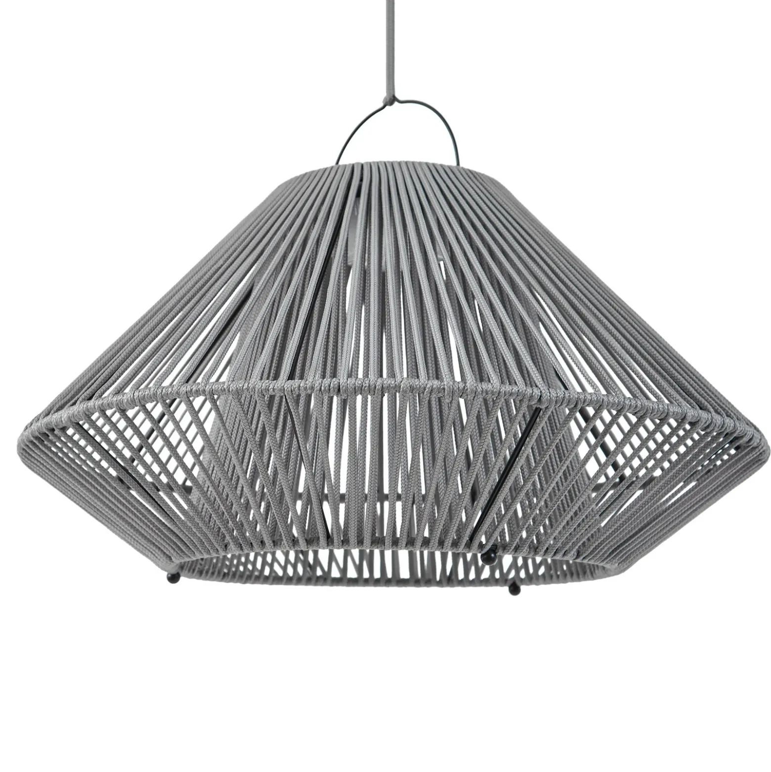 Lámpara colgante solar LED Lindby Austas, gris, Ø 50 cm, USB, IP54