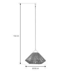 Lámpara colgante solar LED Lindby Austas, gris, Ø 50 cm, USB, IP54