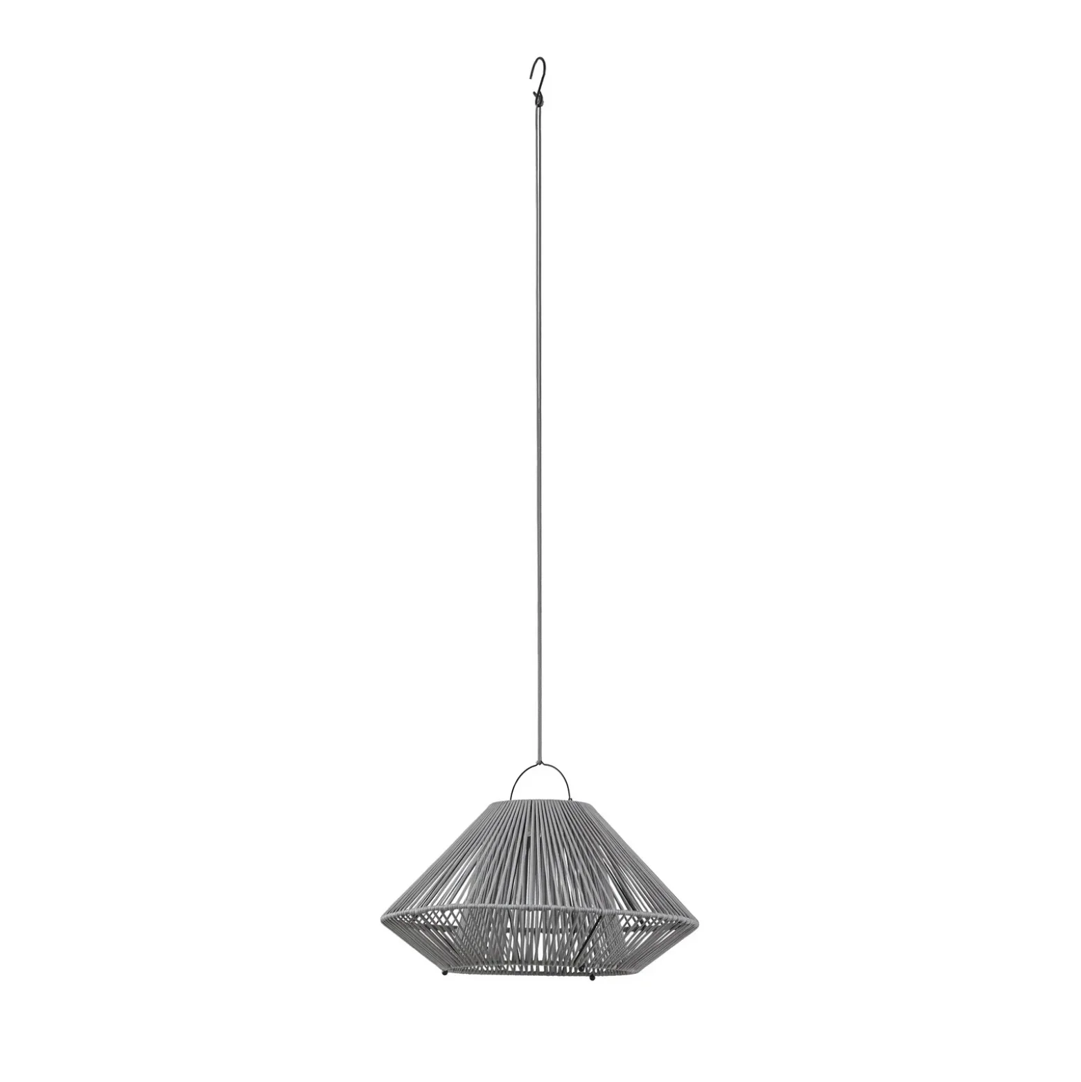 Lámpara colgante solar LED Lindby Austas, gris, Ø 50 cm, USB, IP54