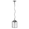 Lámpara colgante Wexford WX9, IP23, negro-plata, metal, cristal