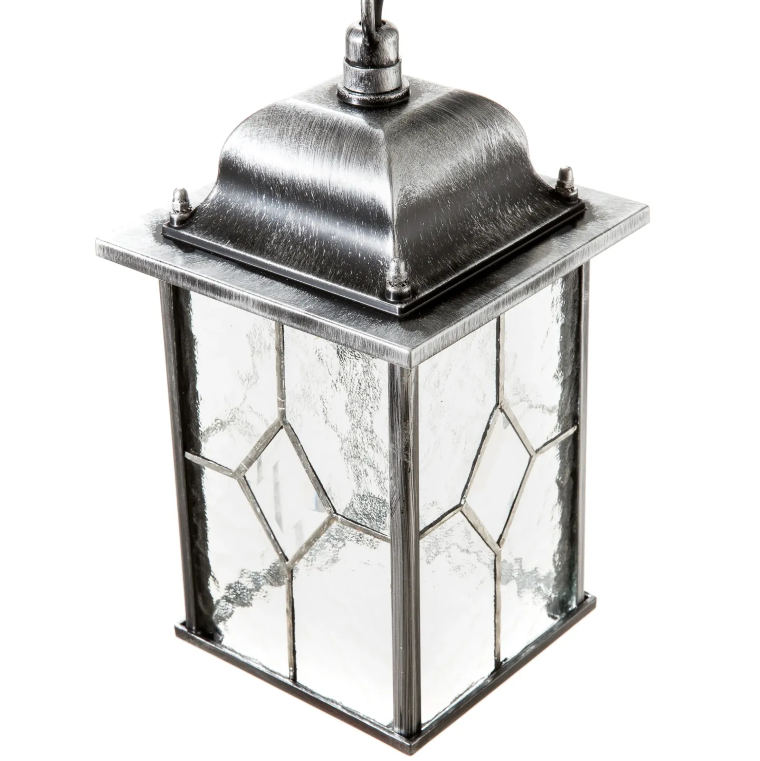 Lámpara colgante Wexford WX9, IP23, negro-plata, metal, cristal