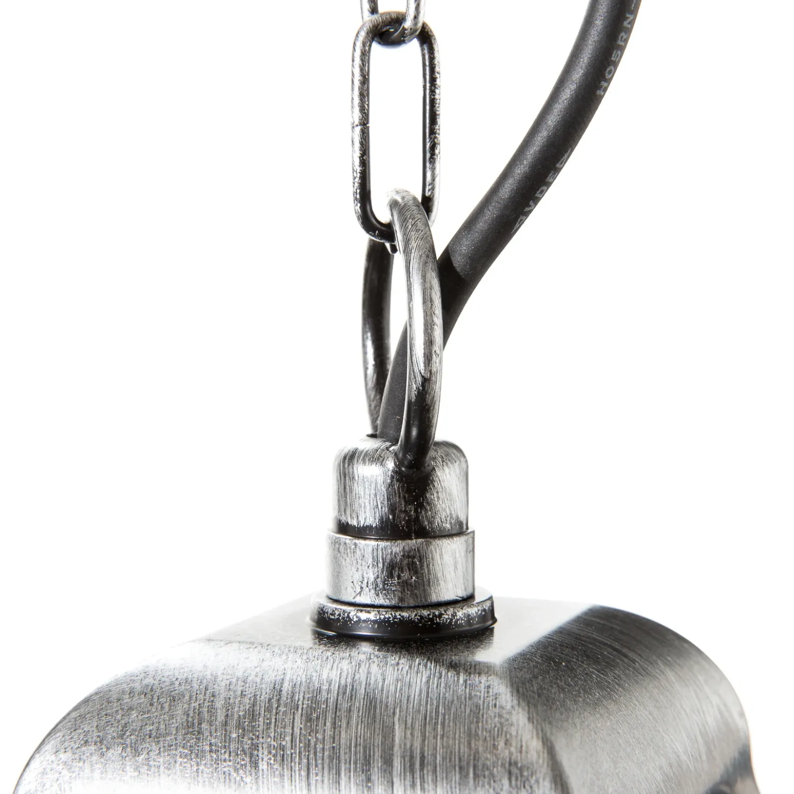 Lámpara colgante Wexford WX9, IP23, negro-plata, metal, cristal