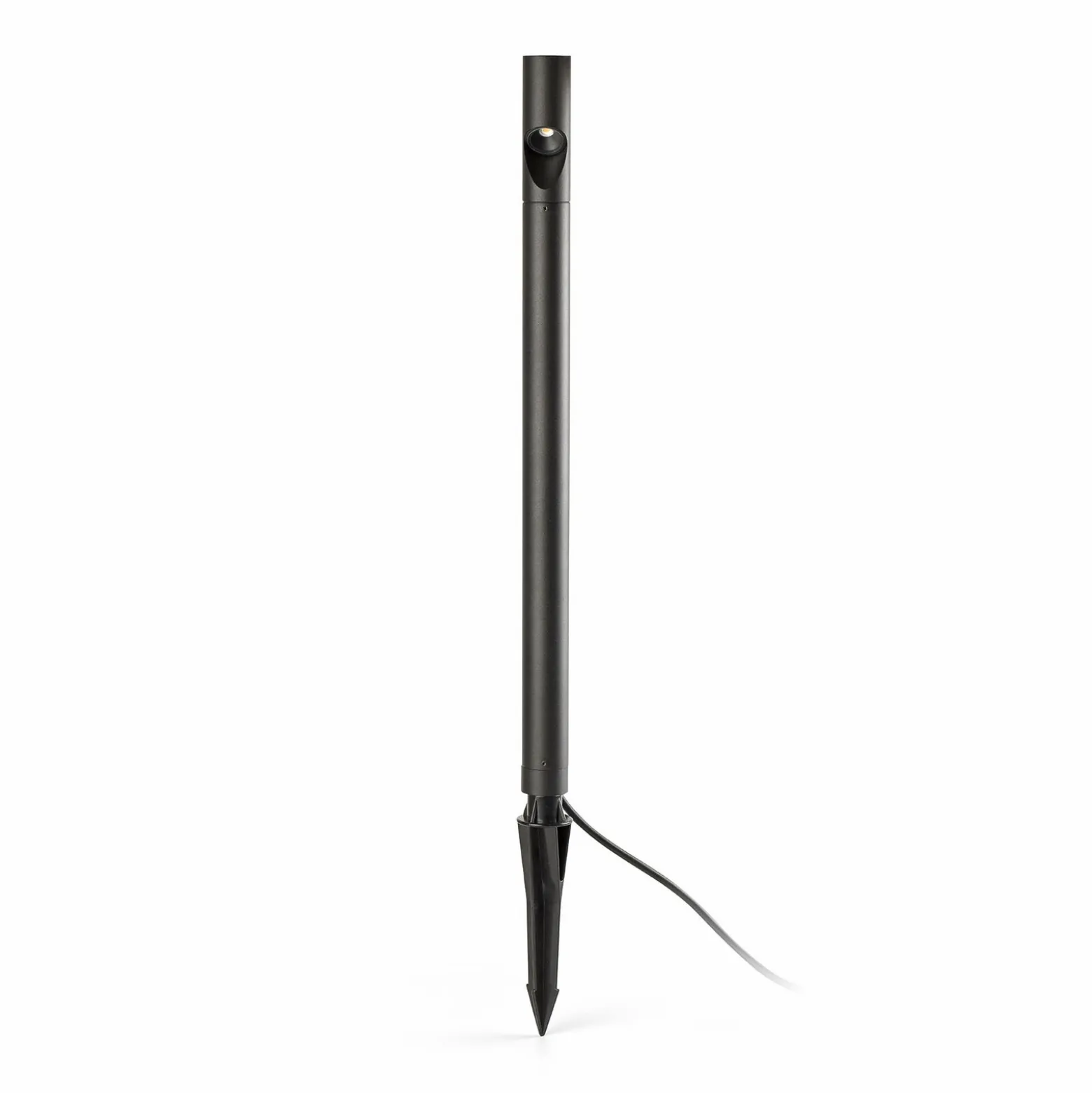 Lámpara con pica LED Bisel, negro, aluminio, altura 60 cm
