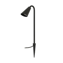 Lámpara con pica Lindby Sorvete, negra, metal, altura 62 cm