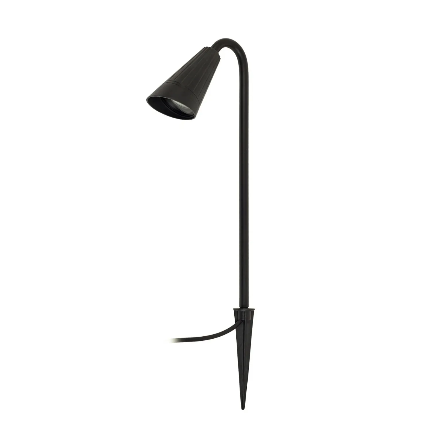 Lámpara con pica Lindby Sorvete, negra, metal, altura 62 cm