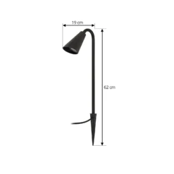 Lámpara con pica Lindby Sorvete, negra, metal, altura 62 cm