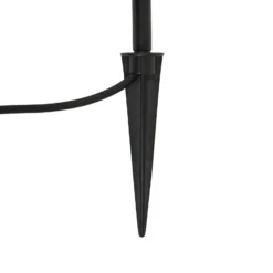 Lámpara con pica Lindby Sorvete, negra, metal, altura 62 cm