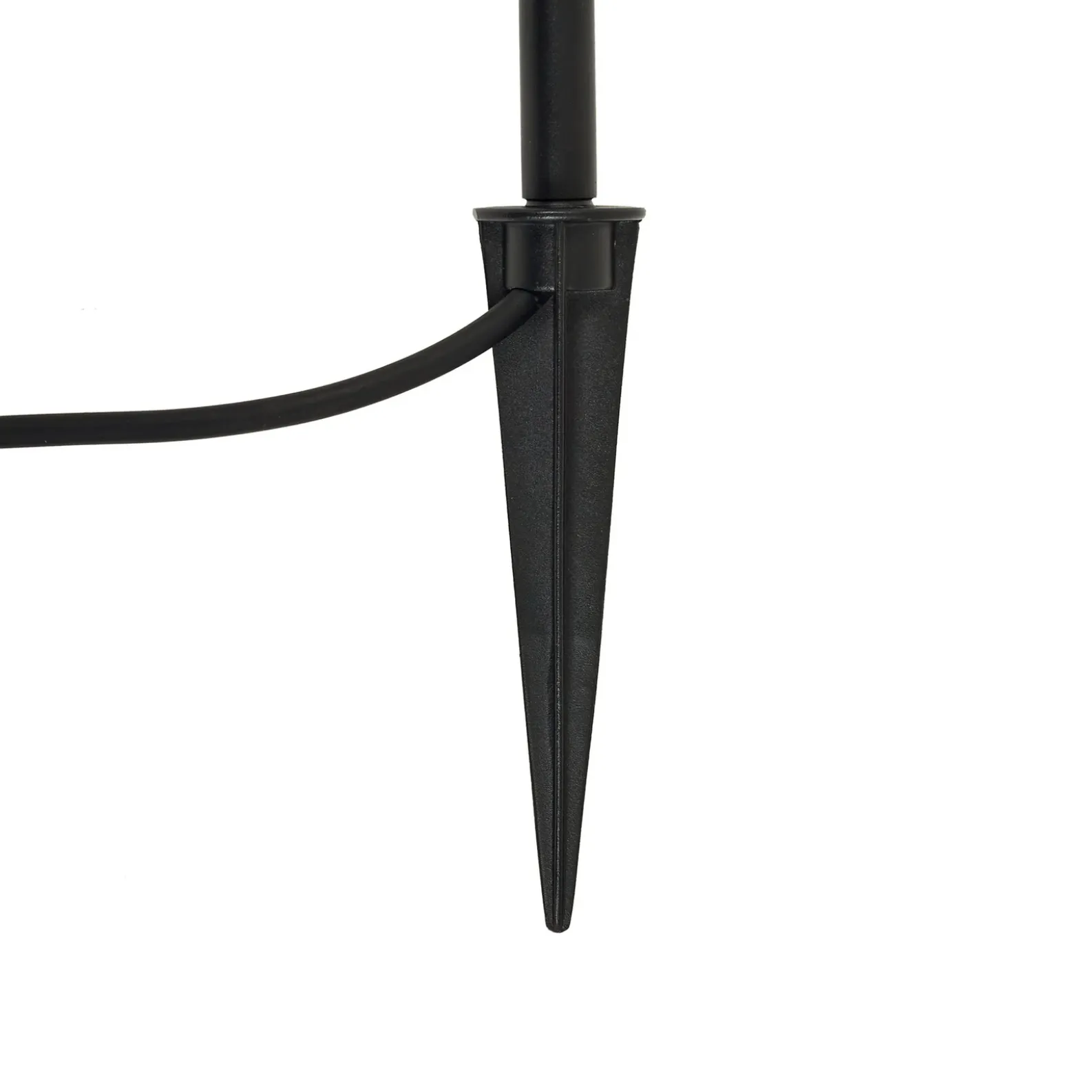 Lámpara con pica Lindby Sorvete, negra, metal, altura 62 cm