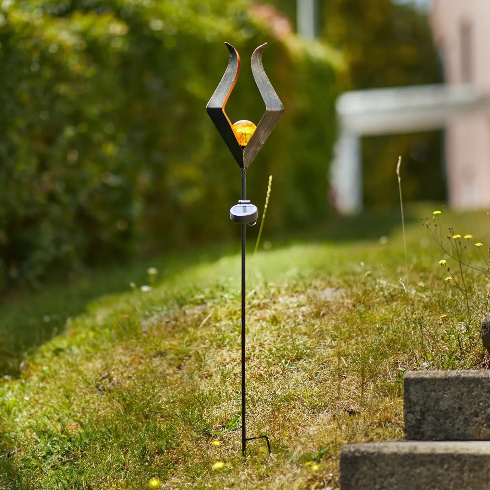 Lámpara con pica solar LED 48702 esfera de vidrio