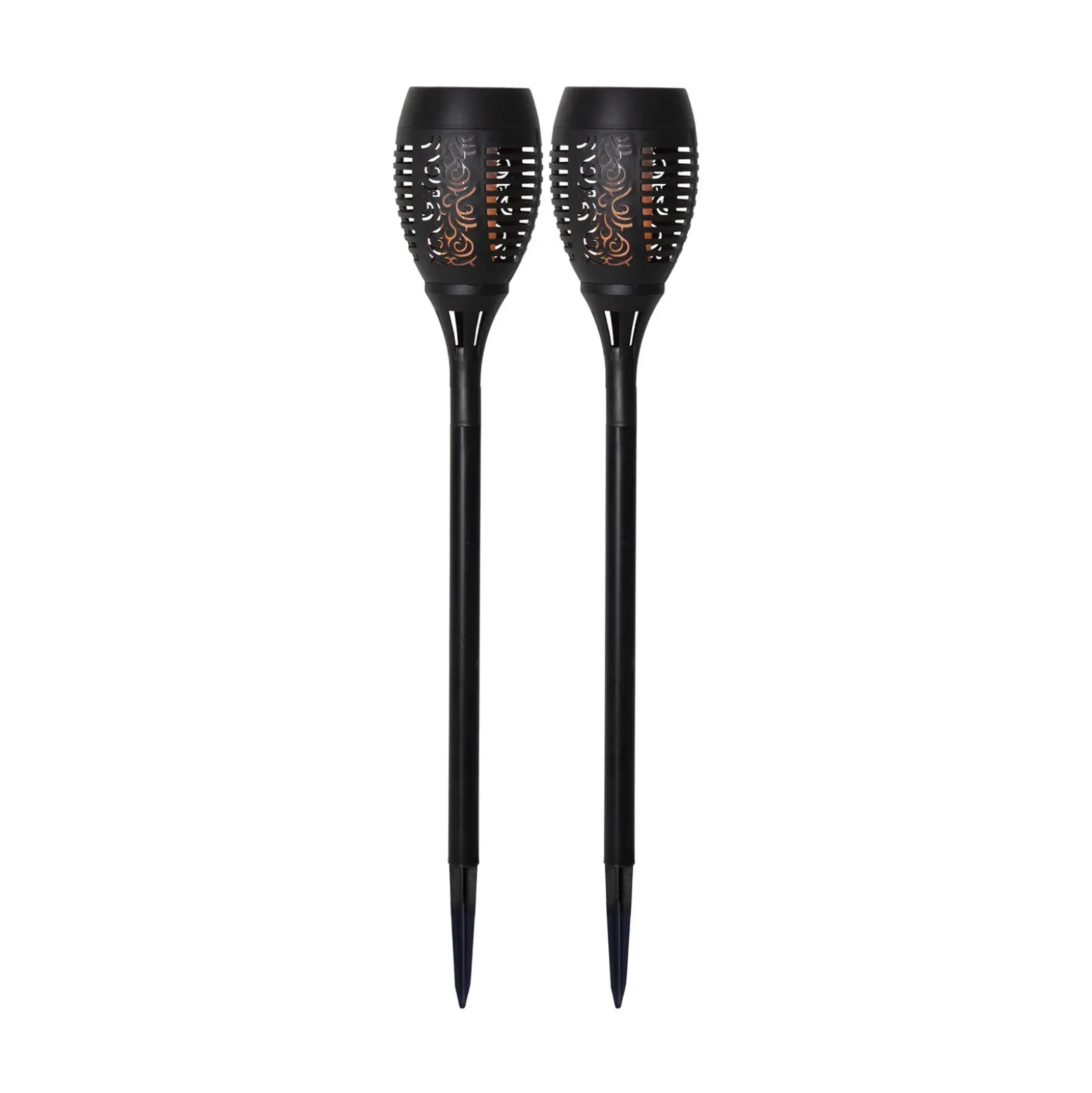 Lámpara con pica solar LED Flame, set de 2