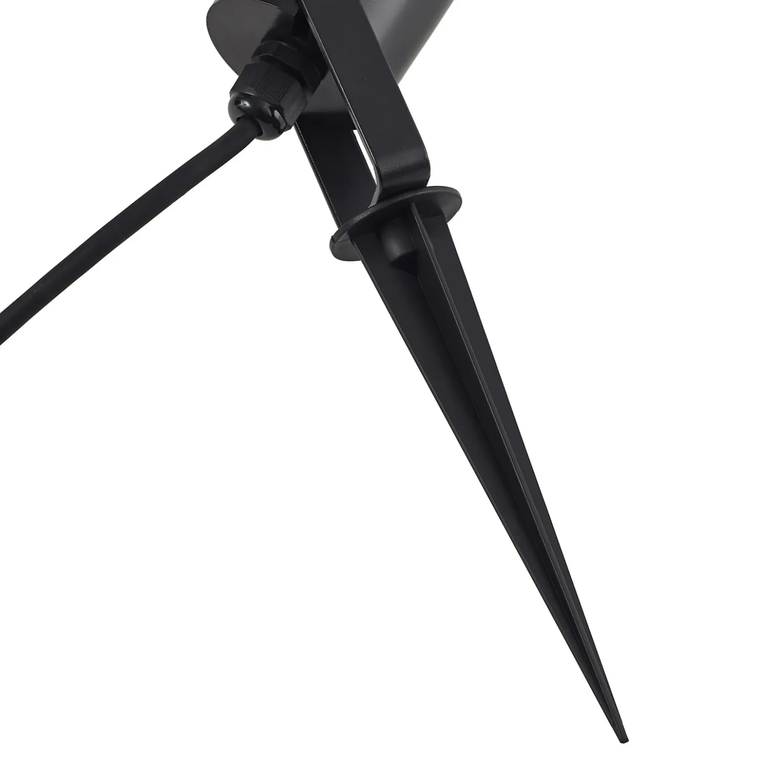 Lámpara con pica Thorgal de Lindby, Ø 6 cm, negra, juego de 3 unidades