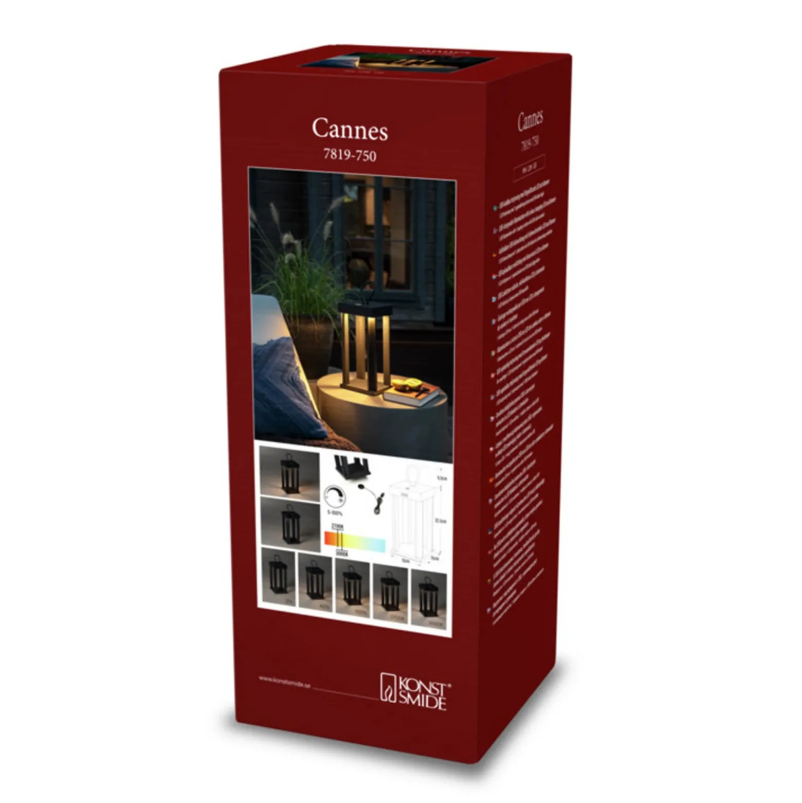 Lámpara decorativa Cannes USB, negro