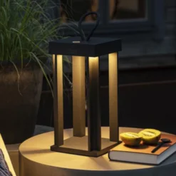 Lámpara decorativa Cannes USB, negro