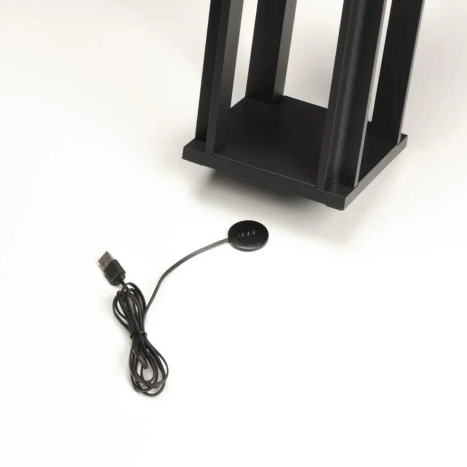 Lámpara decorativa Cannes USB, negro