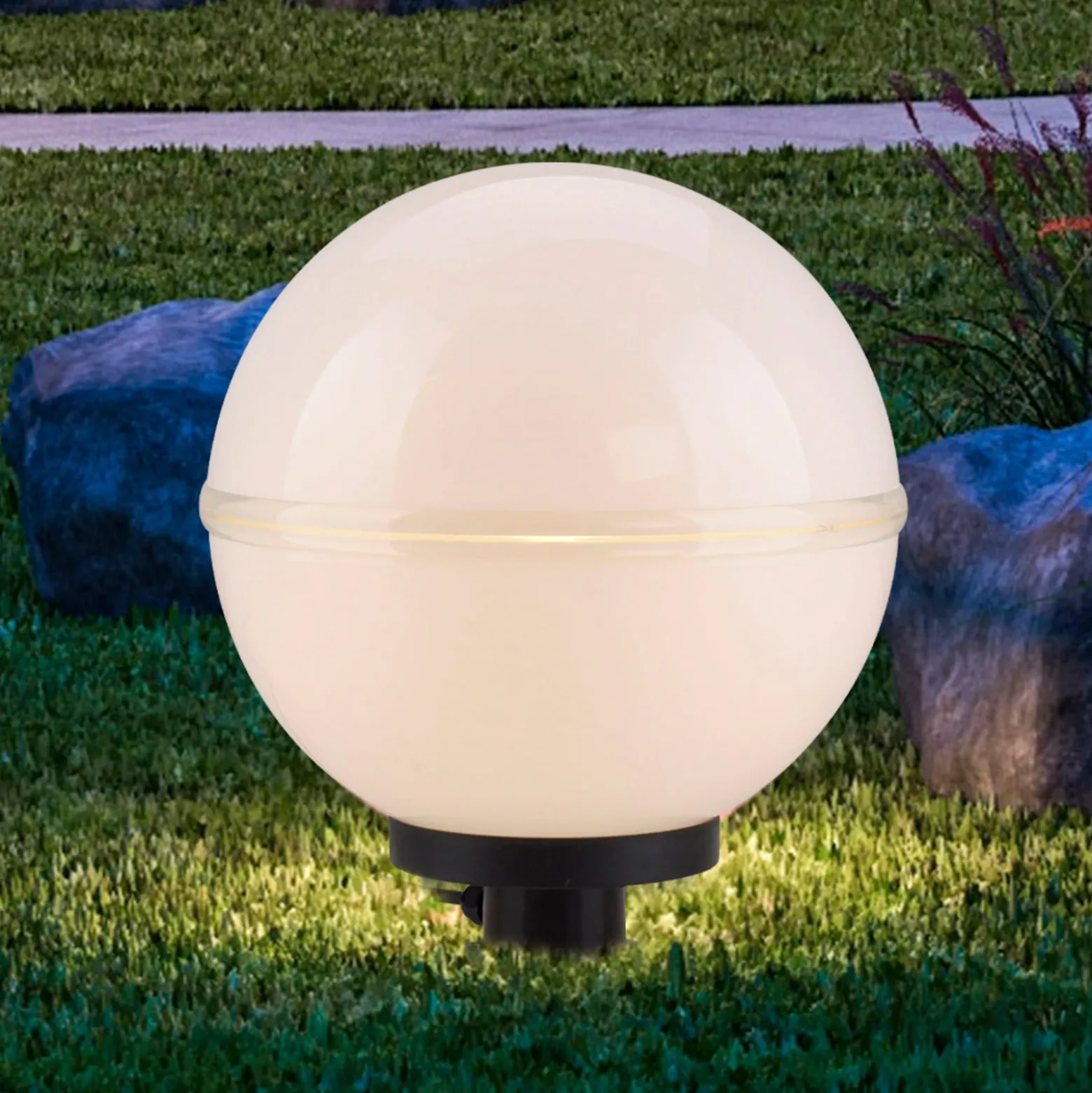 Lámpara decorativa de exterior Hemi, pincho de suelo, paquete de 2 Ø 20cm