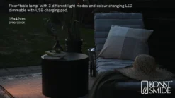 Lámpara decorativa LED Cannes USB, óxido
