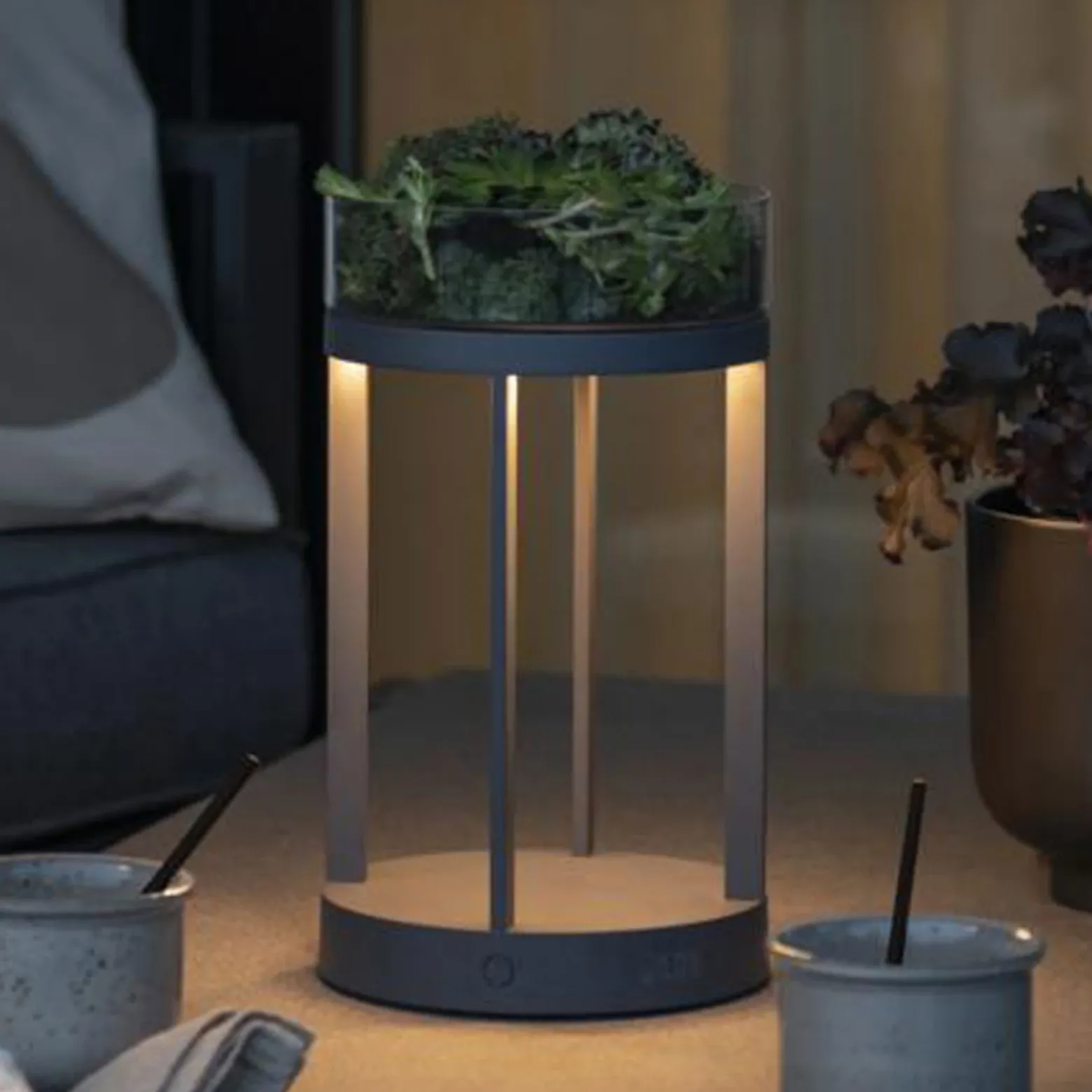 Lámpara decorativa LED Chieti USB, gris