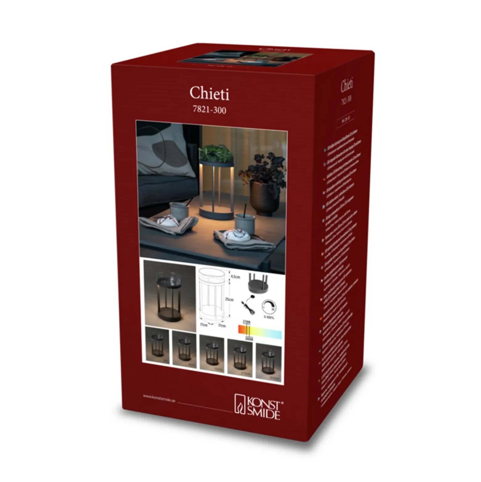 Lámpara decorativa LED Chieti USB, gris