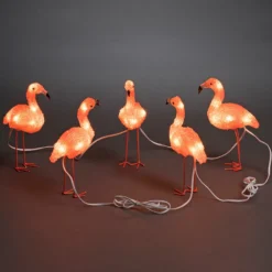 Lámpara decorativa LED Flamingo en set de 5 unidades