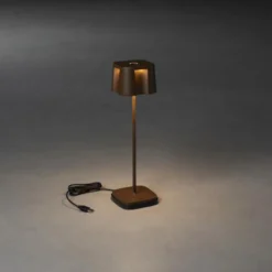 Lámpara decorativa LED Nice, puerto USB, óxido