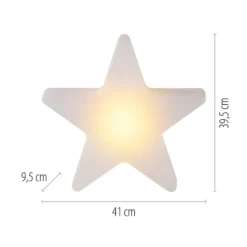 Lámpara decorativa LED recargable Star, 39,5 cm de altura, IP44, blanca, RGBW