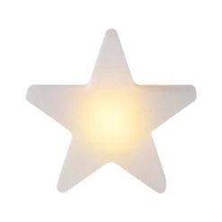 Lámpara decorativa LED recargable Star, 39,5 cm de altura, IP44, blanca, RGBW