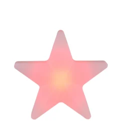 Lámpara decorativa LED recargable Star, 55 cm de altura, IP44, blanca, RGBW