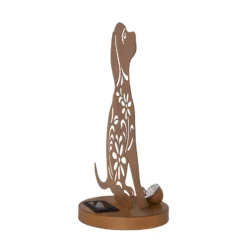 Lámpara decorativa LED solar Oxidog, altura 33 cm, color óxido, IP44
