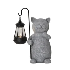Lámpara decorativa LED solar Smilla, gris/negro, altura 30 cm