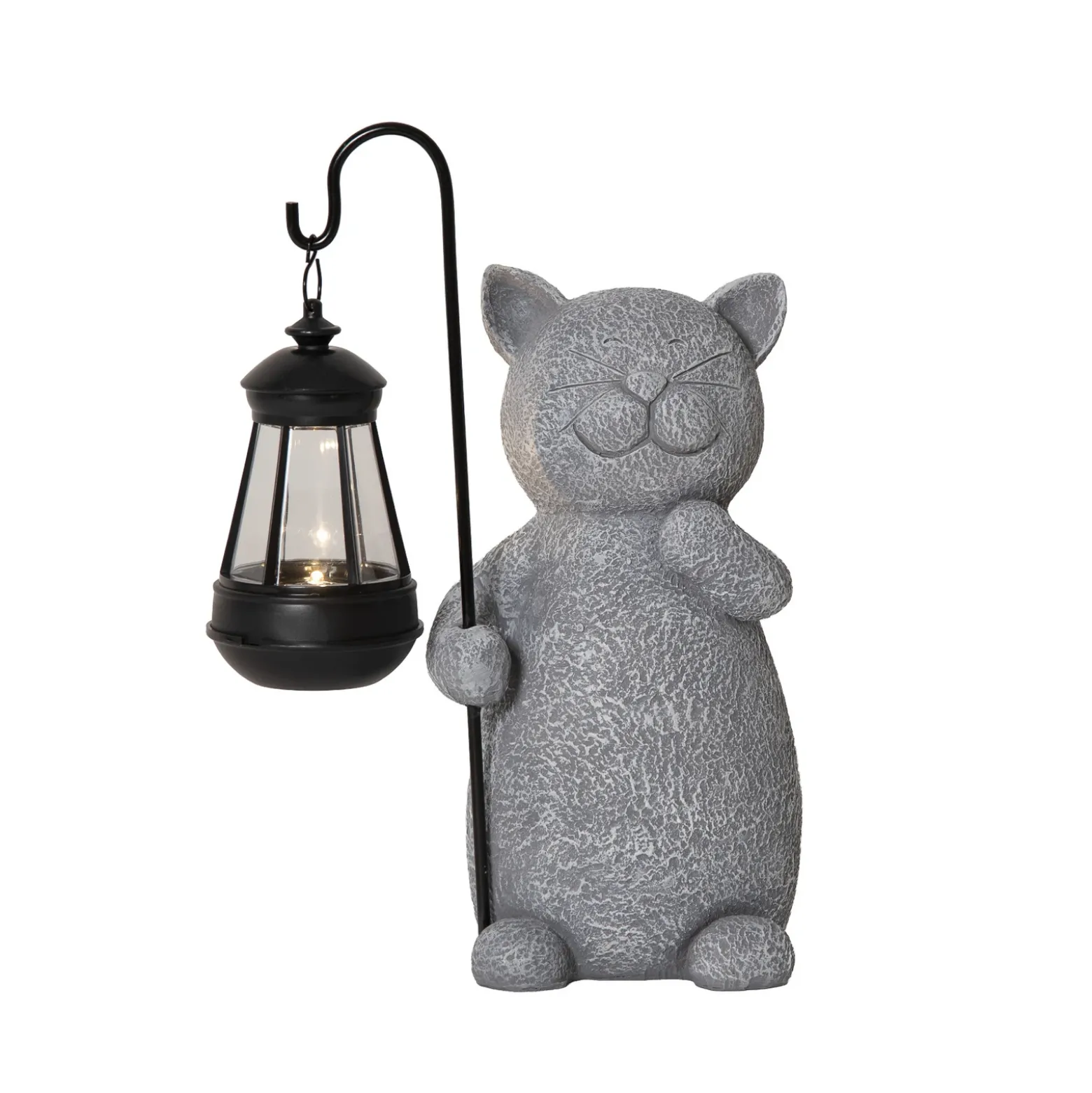 Lámpara decorativa LED solar Smilla, gris/negro, altura 30 cm