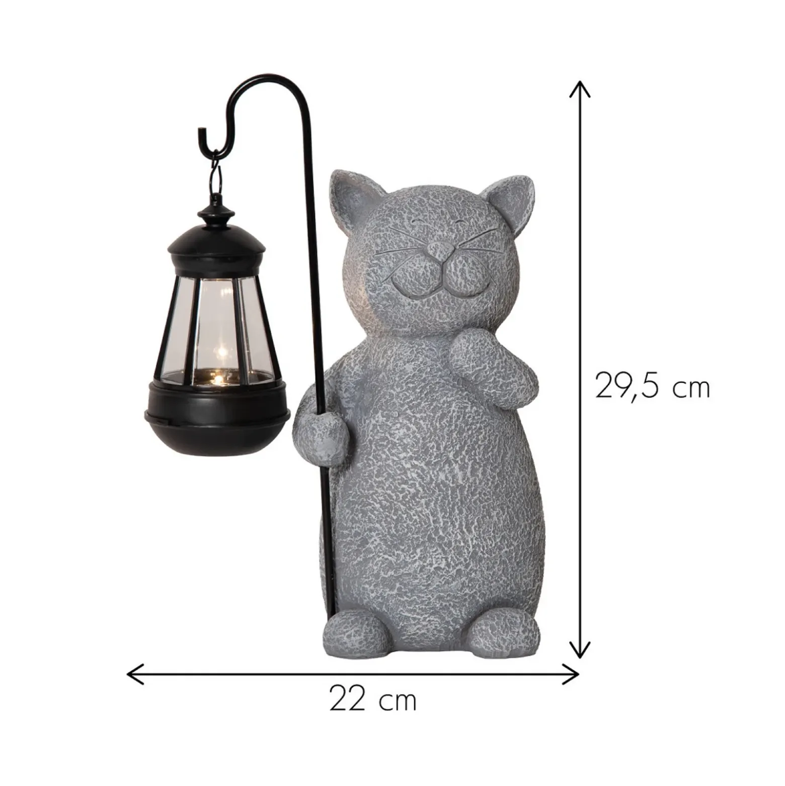 Lámpara decorativa LED solar Smilla, gris/negro, altura 30 cm