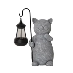 Lámpara decorativa LED solar Smilla, gris/negro, altura 30 cm