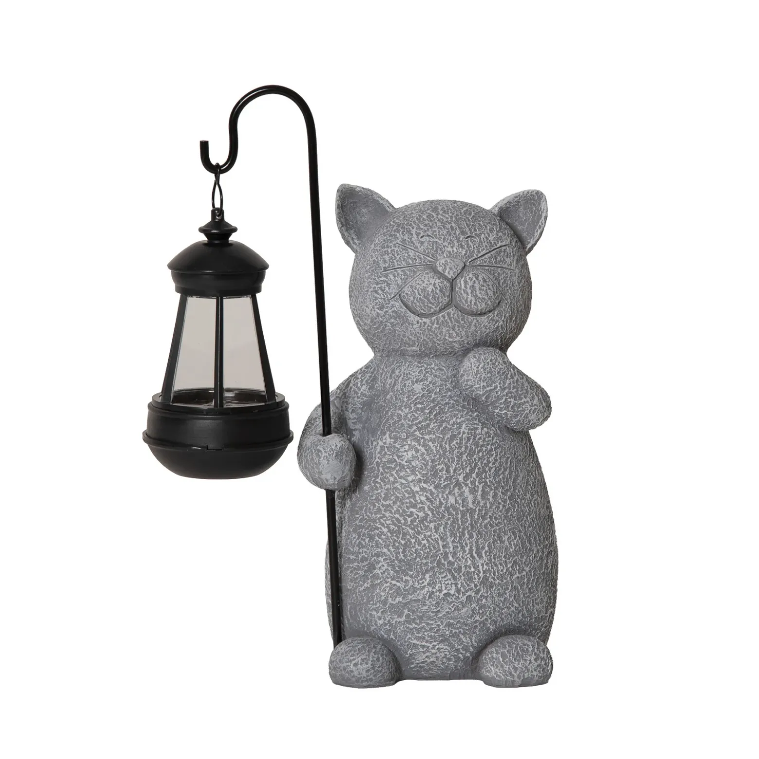 Lámpara decorativa LED solar Smilla, gris/negro, altura 30 cm