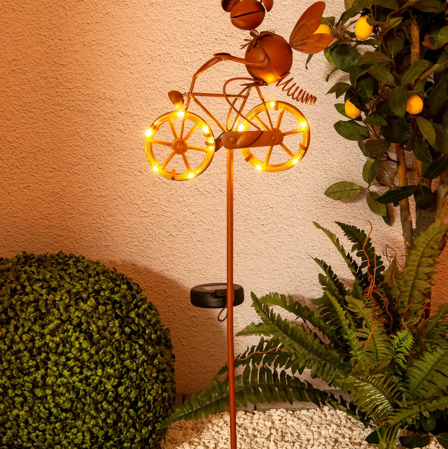 Lámpara decorativa solar LED 5282414 con bicicleta