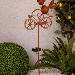 Lámpara decorativa solar LED 5282414 con bicicleta