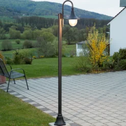 Lámpara de exterior Daphne de Lindby, 220 cm, negra, E27, IP44