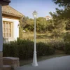 Lámpara de exterior Edana de Lindby, 211 cm, blanca, metal, E27, IP44
