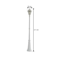 Lámpara de exterior Edana de Lindby, 211 cm, blanca, metal, E27, IP44