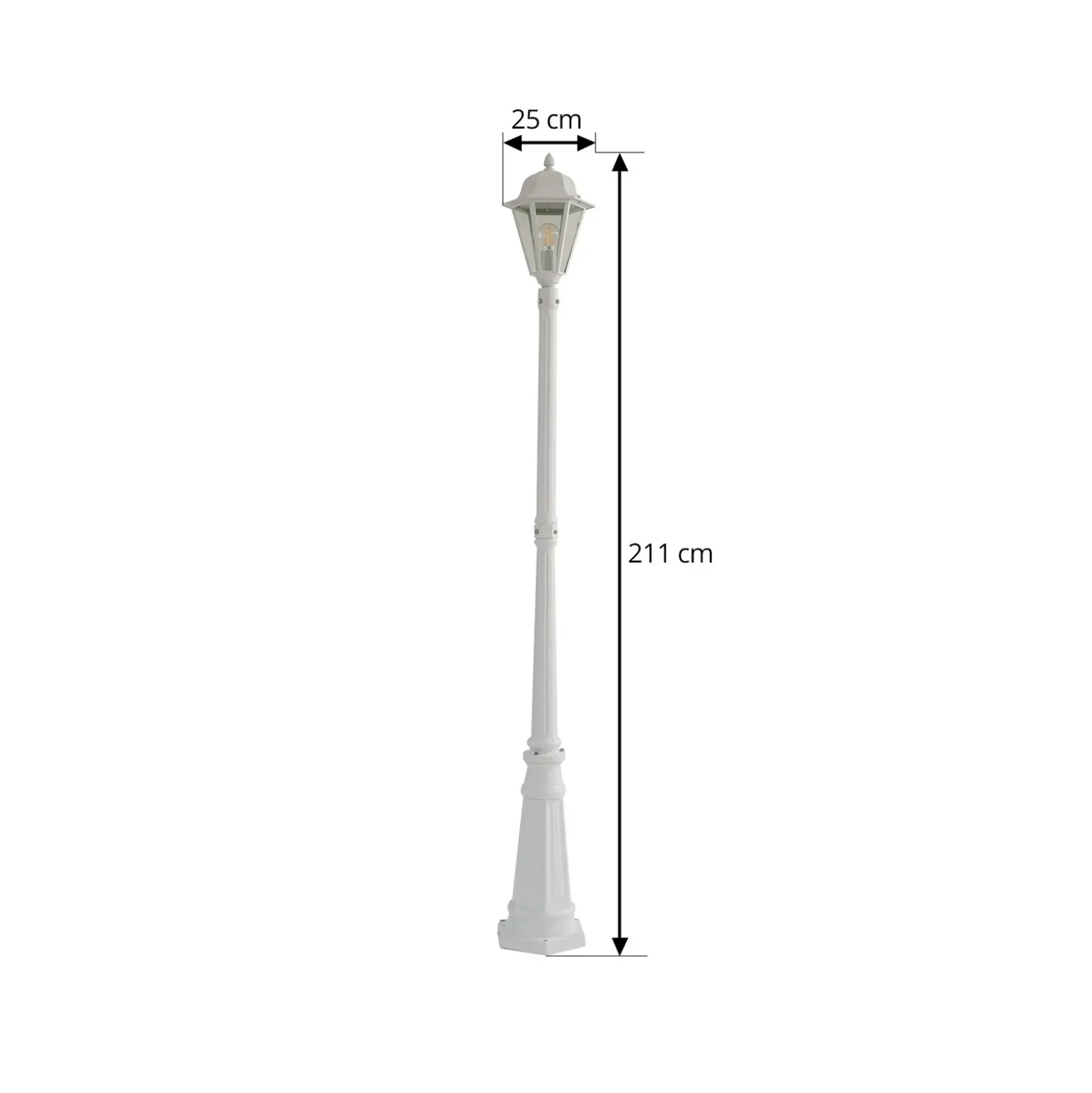 Lámpara de exterior Edana de Lindby, 211 cm, blanca, metal, E27, IP44