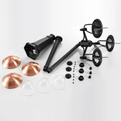 Lámpara de exterior Lindby Clint, 225 cm, 3 luces, resistente al agua salada,