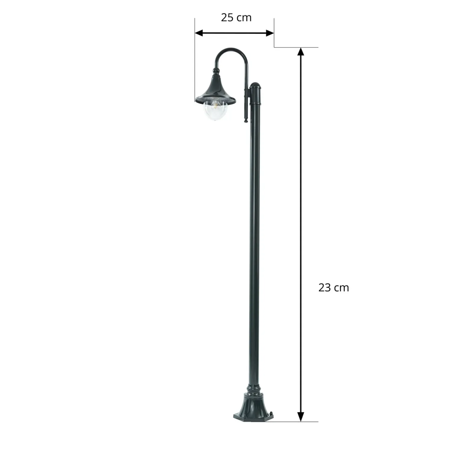 Lámpara de exterior Lindby Daphne, 220 cm, verde, metal, E27